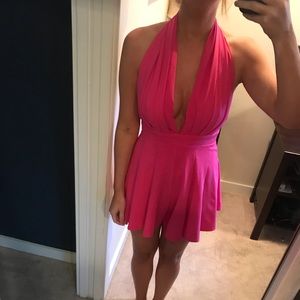 Hot Pink Halter Romper